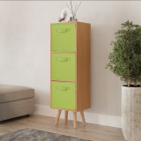 Beech 3-Tier 3-Drawer Cube Shelving Unit with Scandinavian Legs