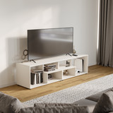 Large Abstract TV Stand and Coffee Table with Storage