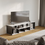 Large Abstract TV Stand and Coffee Table with Storage