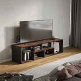 Large Abstract TV Stand and Coffee Table with Storage