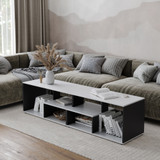 Large Abstract TV Stand and Coffee Table with Storage
