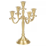 5-Arm Gold Candelabra – Wedding Table Candle Holder