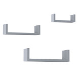 Set of 3 U-Shaped Floating Wall-Mounted Shelves