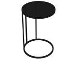 C-Shape Glass Top Side Table