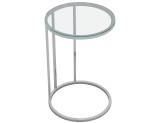 C-Shape Glass Top Side Table