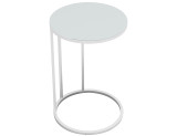 C-Shape Glass Top Side Table