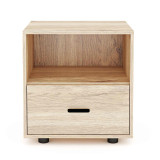ALMARI Wood Effect Bedside Table Nightstand With Drawers