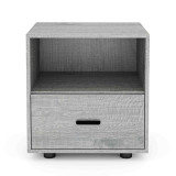 ALMARI Wood Effect Bedside Table Nightstand With Drawers