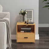 ALMARI Wood Effect Bedside Table Nightstand With Drawers