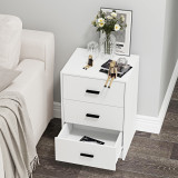White 3-Drawer Bedside Table