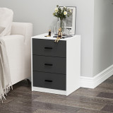 White 3-Drawer Bedside Table