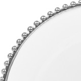 Rim Clear Charger Plates with Metallic Beaded Rim