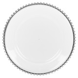 Rim Clear Charger Plates with Metallic Beaded Rim