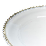 Rim Clear Charger Plates with Metallic Beaded Rim