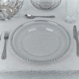 Rim Clear Charger Plates with Metallic Beaded Rim