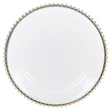 Rim Clear Charger Plates with Metallic Beaded Rim