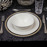 Rim Clear Charger Plates with Metallic Beaded Rim