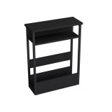 3-Tier Narrow Side Table with Newspaper Storage Compartment