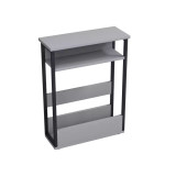 3-Tier Narrow Side Table with Newspaper Storage Compartment