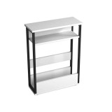 3-Tier Narrow Side Table with Newspaper Storage Compartment