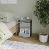 3-Tier Narrow Side Table with Newspaper Storage Compartment