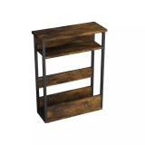 3-Tier Narrow Side Table with Newspaper Storage Compartment