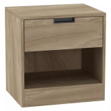 1-Drawer Bedside Table Nightstand with Storage Shelf