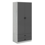 ALMARI 2 Door 2 Drawer Wardrobe Bedroom Storage Cupboard