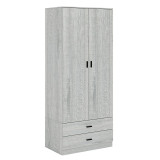 ALMARI 2 Door 2 Drawer Wardrobe Bedroom Storage Cupboard