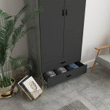 ALMARI 2 Door 2 Drawer Wardrobe Bedroom Storage Cupboard
