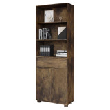 5-Tier Wooden Display Cabinet with Shelves & Drawer