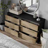 Minimalist Chest of 6 Drawers - 68.6x120x35cm
