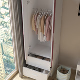 White Drawer Kids Remix 2-Door 2-Drawer Wardrobe