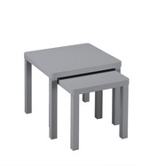 Set of 2 Square Wooden Nesting Coffee Side Tables