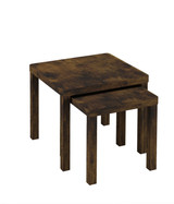Set of 2 Square Wooden Nesting Coffee Side Tables