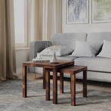 Set of 2 Square Wooden Nesting Coffee Side Tables