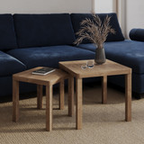 Set of 2 Square Wooden Nesting Coffee Side Tables