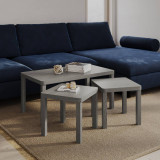Set of 3 Wooden Nesting Coffee Side Tables Multi-Purpose