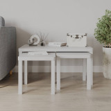 Set of 3 Wooden Nesting Coffee Side Tables Multi-Purpose