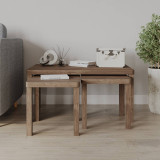 Set of 3 Wooden Nesting Coffee Side Tables Multi-Purpose