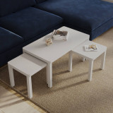 Set of 3 Wooden Nesting Coffee Side Tables Multi-Purpose