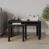 Set of 3 Wooden Nesting Coffee Side Tables Multi-Purpose