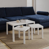 Set of 3 Wooden Nesting Coffee Side Tables Multi-Purpose