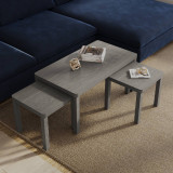 Set of 3 Wooden Nesting Coffee Side Tables Multi-Purpose