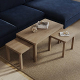 Set of 3 Wooden Nesting Coffee Side Tables Multi-Purpose