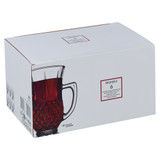155ml Pasabahce Handled Glass Mugs Tea Coffee - Set of 6