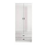 ALMARI Glossy 2 Door 2 Drawer Wardrobe Bedroom Furniture