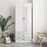 ALMARI Glossy 2 Door 2 Drawer Wardrobe Bedroom Furniture
