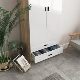 ALMARI Glossy 2 Door 2 Drawer Wardrobe Bedroom Furniture