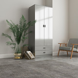 ALMARI Glossy 2 Door 2 Drawer Wardrobe Bedroom Furniture